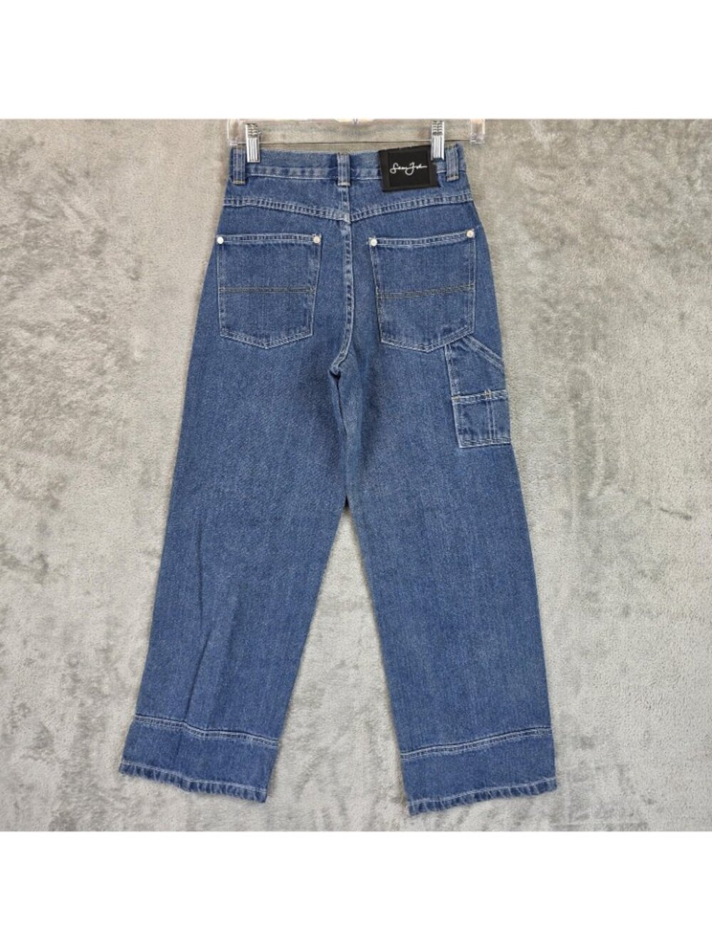 Sean John Jeans Boys Size 12 Blue Denim Carpenter Wide Leg Baggy Fit Y2K - Picture 2 of 12